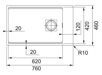 FRANKE KUBUS 2 KNG 110 - 62 MATT BLACK EVİYE