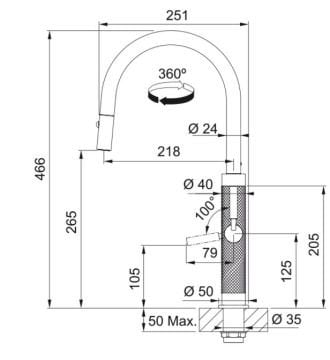 FRANKE MYTHOS MASTERPİECE ANTRASİT ARMATÜR