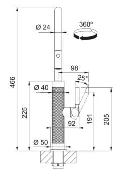 FRANKE MYTHOS MASTERPİECE ANTRASİT ARMATÜR
