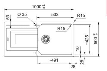FRANKE SLATE GREY URBAN UBG 611-100 TEK GÖZLÜ GRANİT EVİYE