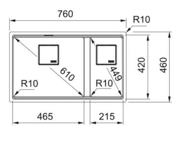 FRANKE KNG 120 MATT BLACK GRANİT EVİYE