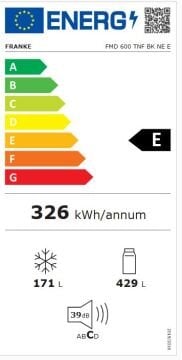 FRANKE FMD 600 TNF NE E BLACK İNOX 90 CM SOLO BUZDOLABI