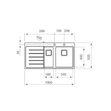 TEKA ZENIT RS15 1½B 1D AUTO ANKASTRE PURELİNE PASLANMAZ ÇELİK EVYE