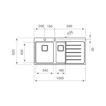 TEKA ZENIT RS15 1½B 1D AUTO ANKASTRE PURELİNE SAĞ DAM. PASLANMAZ ÇELİK EVYE