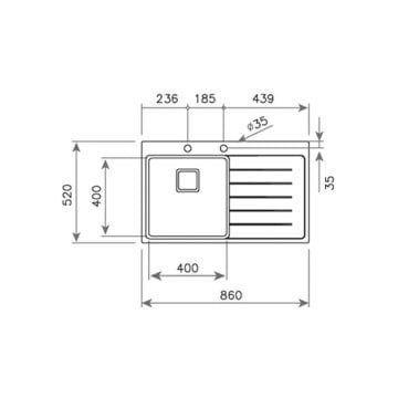TEKA ZENIT RS15 1B 1D R 86 AUTO ANKASTRE PASLANMAZ ÇELİK EVYE BİR KASE VE BİR SÜZGEÇ (SAĞ)