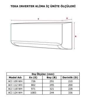 TEKA ACI 118 WH / ACO 118 WH KLİMA
