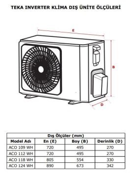 TEKA ACI 124 WH / ACO 124 WH KLİMA