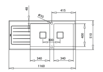 TEKA DIAMOND RS15 2B 1D WST BLACK SİYAH CAM EVYE 115160007