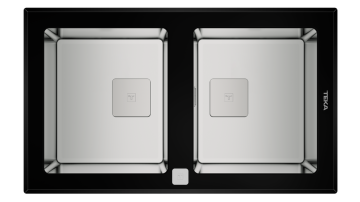 TEKA DIAMOND RS15 2B 86 (WST BLACK) TEK HAZNE VE TEK DAMLALIKLI CAM EVİYE