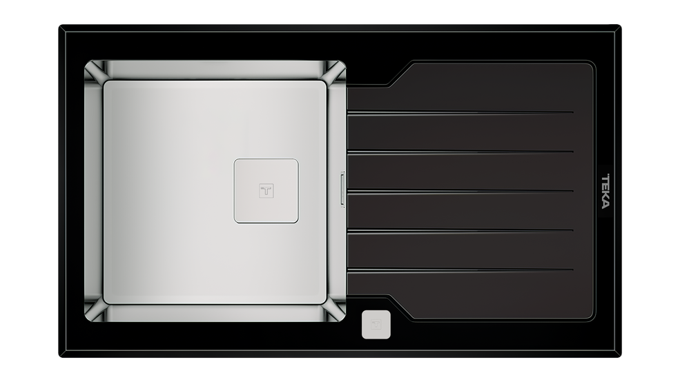 TEKA DIAMOND RS15 1B 1D 86 (WST BLACK) TEK HAZNE VE TEK DAMLALIKLI CAM EVİYE