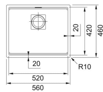 FRANKE KUBUS 2 KNG 110-52 SLATE GREY EVİYE