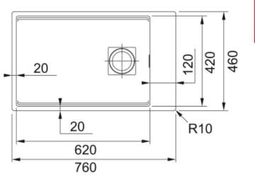 FRANKE KUBUS 2 KNG 110-62 SLATE GREY GRANİT EVİYE