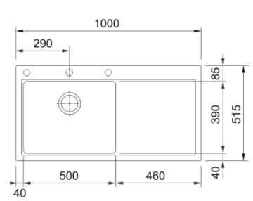 FRANKE MTG 611-100 SAĞ SLATE GREY GRANİT EVİYE