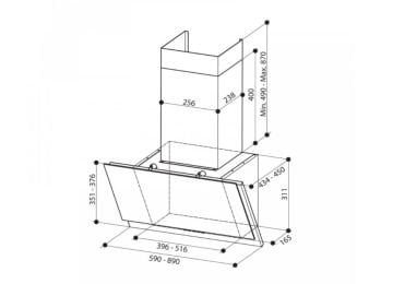 TEŞHİR FRANKE FABER GREXİA LG/X A90 AÇIK GRİ/PORSELEN DUVAR TİPİ DAVLUMBAZ