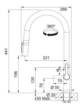 FRANKE Maris Slim Clear Water Matt Black ARMATÜR