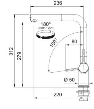 FRANKE ACTİVE PLUS DOCCİA 2.0 STONE GREY  SPİRALLİ ARMATÜR