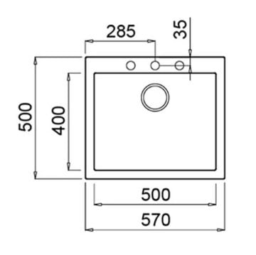 TEKA FORSQUARE 50.40 TG TEK HAZNELİ TEZGAHÜSTÜ/TEZGAHASIFIR (FLUSH) PASLANMAZ ÇELİK EVİYE