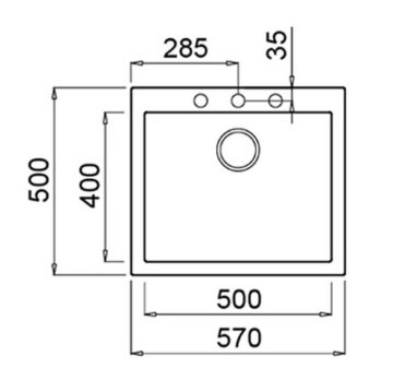 TEKA FORSQUARE 50.40 TG TEK HAZNELİ TEZGAHÜSTÜ/TEZGAHASIFIR (FLUSH) PASLANMAZ ÇELİK EVİYE