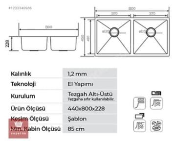 CRAUF TEŞHİR STELLA 4580 İNOX EVİYE