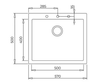TEKA FORSQUARE 50.40 TG TEK HAZNELİ TEZGAHÜSTÜ/TEZGAHASIFIR (FLUSH) PASLANMAZ ÇELİK EVİYE
