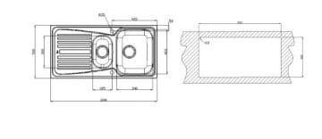 TEKA INFANT 60 EVİYE DEKORLU SOL EVİYE