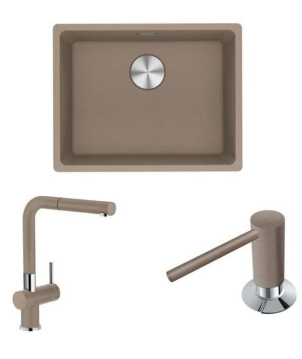 FRANKE MARIS MRG 110-52 OYSTER EVİYE+ACTIVE PLUS DOCCIA ARMATÜR&SABUNLUK SET KAMPANYA