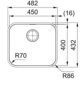FRANKE SRX 110-45 TEZGAH ALTI ÇELİK EVİYE