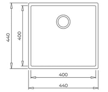 TEKA SQUARE 40.40 TG BLACK TEGRANİT TEZGAH ALTI EVİYE 115230025