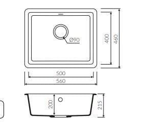 TEŞHİR MARMORİN FADO 560 1K TEK GÖZLÜ SİYAH EVİYE
