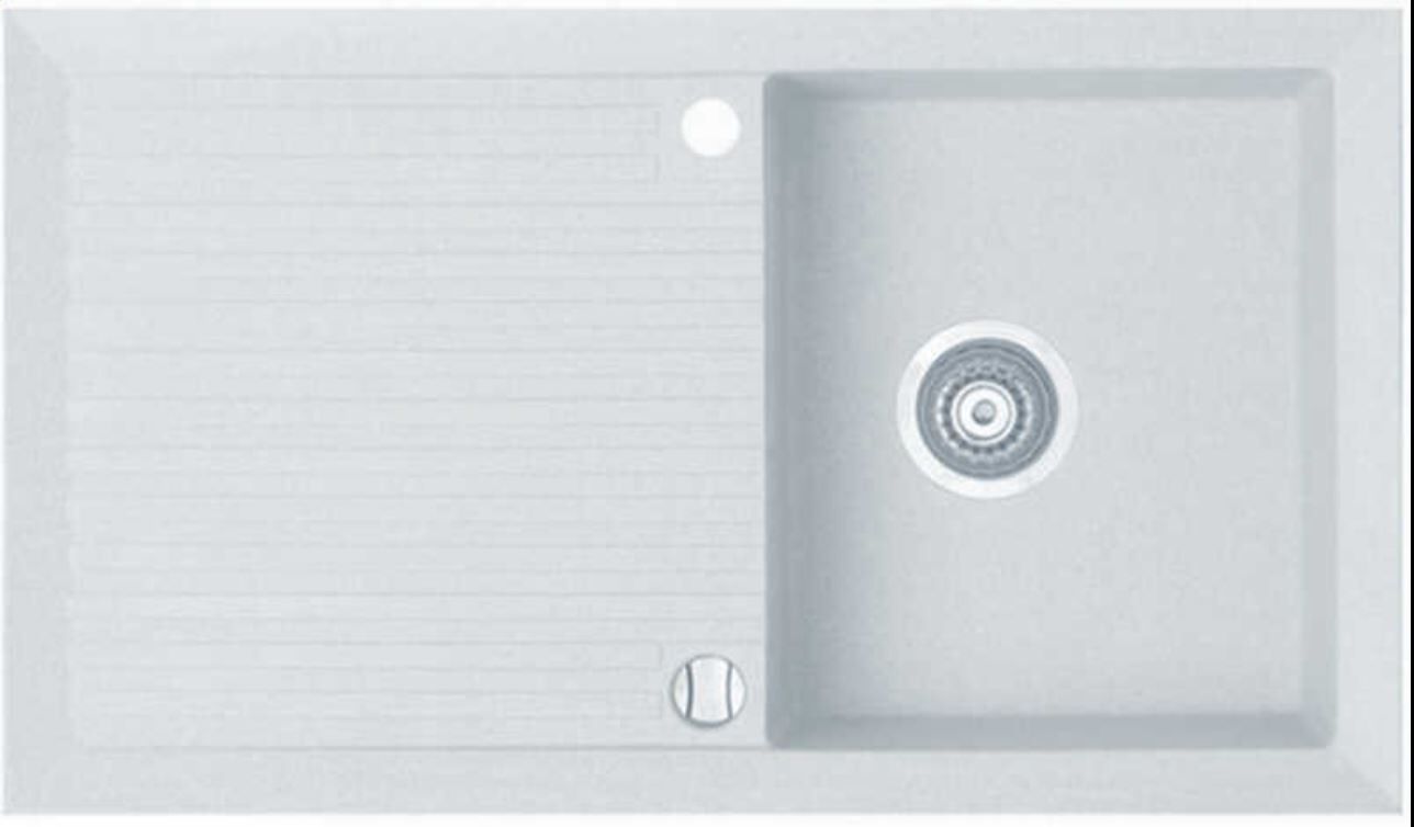 TEŞHİR MARMORİN CIRE 860 1KO TEK GÖZLÜ DAMLALIKLI BEYAZ EVİYE