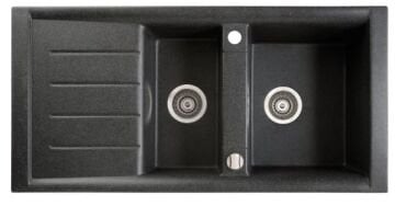 TEŞHİR MARMORİN PROFIR 1000 1,5KO 1.5 GÖZLÜ DAMLALIKLI SİYAH EVİYE