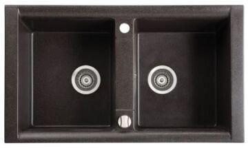 TEŞHİR MARMORİN PROFIR 860 2K 2 GÖZLÜ SİYAH EVİYE