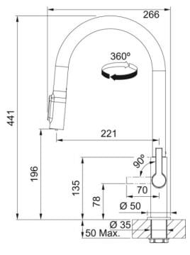 FRANKE MARİS SLİM CLEAR WATER ARITMALI GOLD  ARMATÜR
