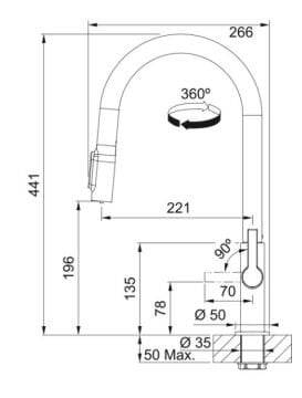 FRANKE MARİS SLİM CLEAR WATER ARITMALI COPPER  ARMATÜR