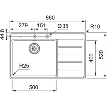 FRANKE MYTHOS MYX 211-86 TPL SAĞ DAMLALIKLI MYTHOS İNOX EVİYE