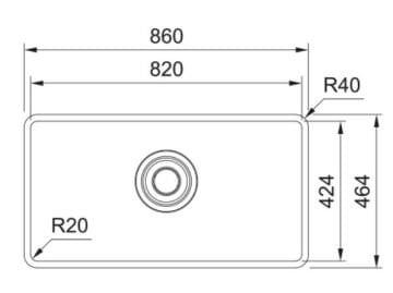 FRANKE MQX 110-82 TEZGAH ALTI EVİYE