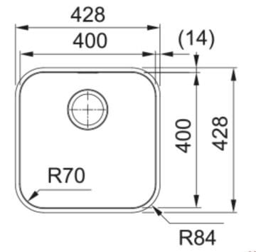 FRANKE SRX 110-40 TEZGAH ALTI  ÇELİK EVİYE