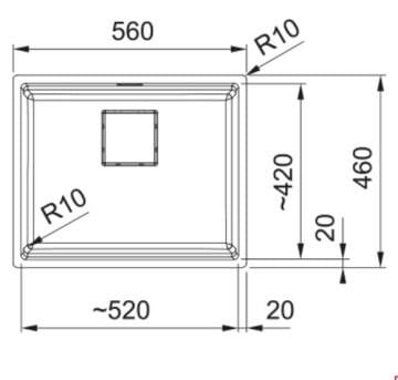 FRANKE KNG 110 - 52 Matt Black TEZGAH ALTI EVİYE