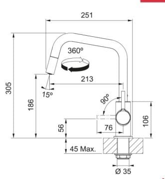 FRANKE Lina U Doccia  ARMATÜR