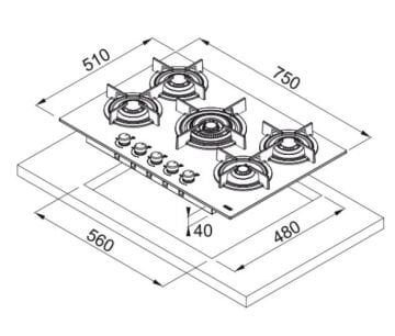 FRANKE FHCR 755 4G HE BK C OCAK