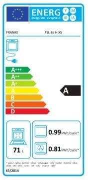 FRANKE FSL 86 H XS BLACK GLASS/İNOX SMART LİNEAR ANKASTRE FIRIN