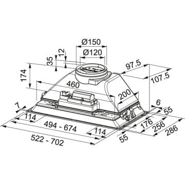 FRANKE FBI 525 GR/500 İNOX ASPİRATÖR FHNL 604 4G X E İNOX  OCAK ANKASTRE 2Lİ SET​