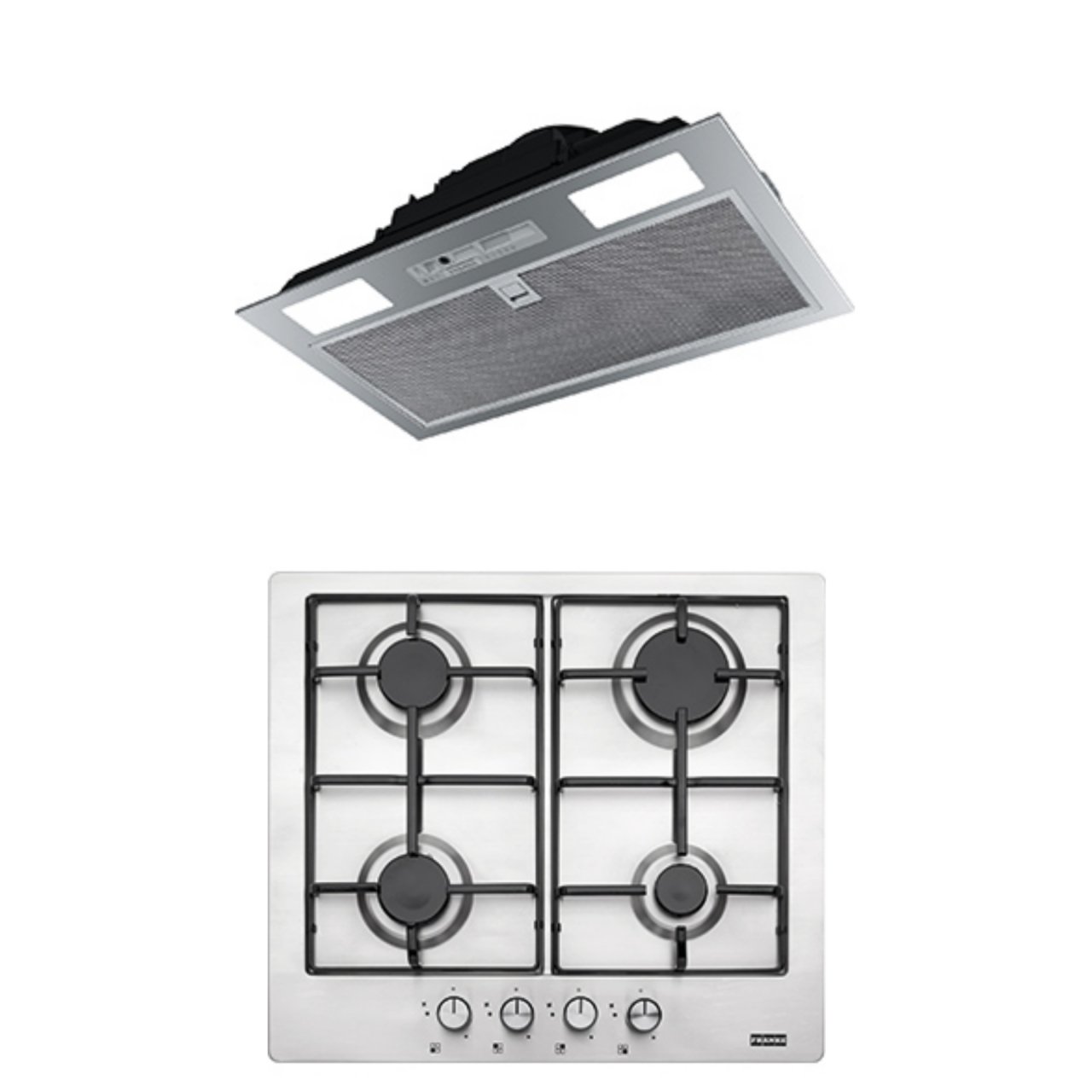 FRANKE FBI 525 GR/500 İNOX ASPİRATÖR FHNL 604 4G X E İNOX  OCAK ANKASTRE 2Lİ SET​
