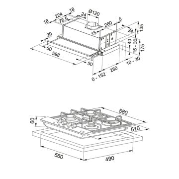 FRANKE FTC 6032 GR/XS V2/600 İNOX ASPİRATÖR FHNL 604 4G X E İNOX OCAK 2Lİ ANKASTRE SET​