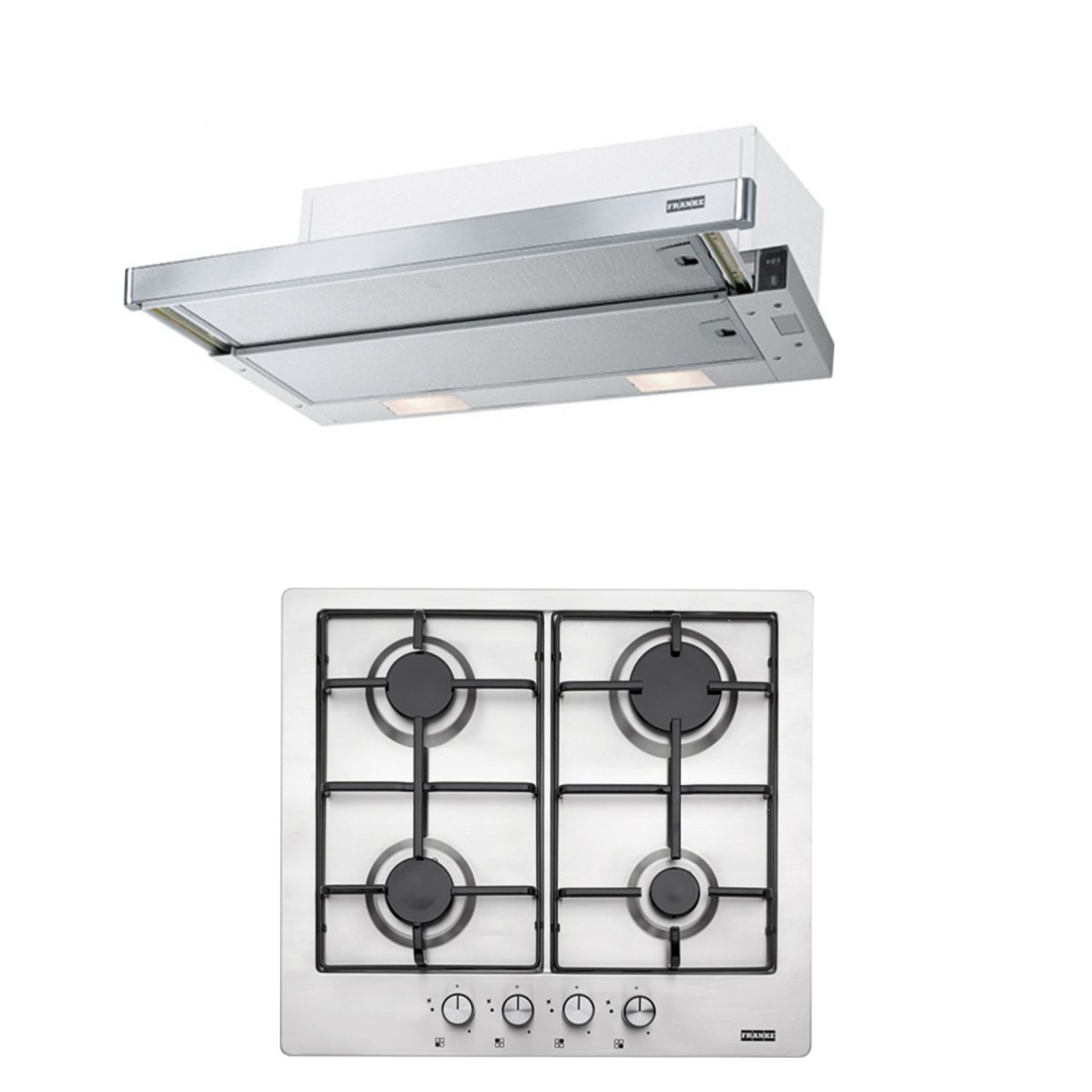 FRANKE FTC 6032 GR/XS V2/600 İNOX ASPİRATÖR FHNL 604 4G X E İNOX OCAK 2Lİ ANKASTRE SET​