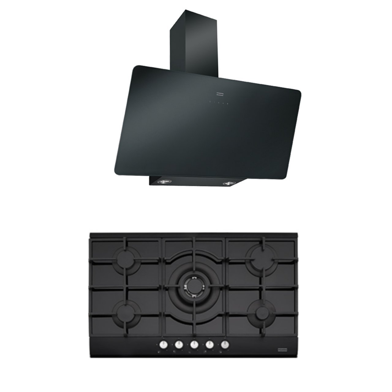 FRANKE FPJ 915 V BK A/900 BLACK DAVLUMBAZ FHNG 905 4G TC BK C BLACK GLASS OCAK 2Lİ ANKASTRE SET