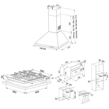 FRANKE FDL 6065 XS/600 İNOX LİNFA DAVLUMBAZ FHNL 604 4G X E İNOX  SMART LİNEAR OCAK FSL 82 H XS BLACK GLASS/İNOX SMART LİNEAR FIRIN ANKASTRE SET