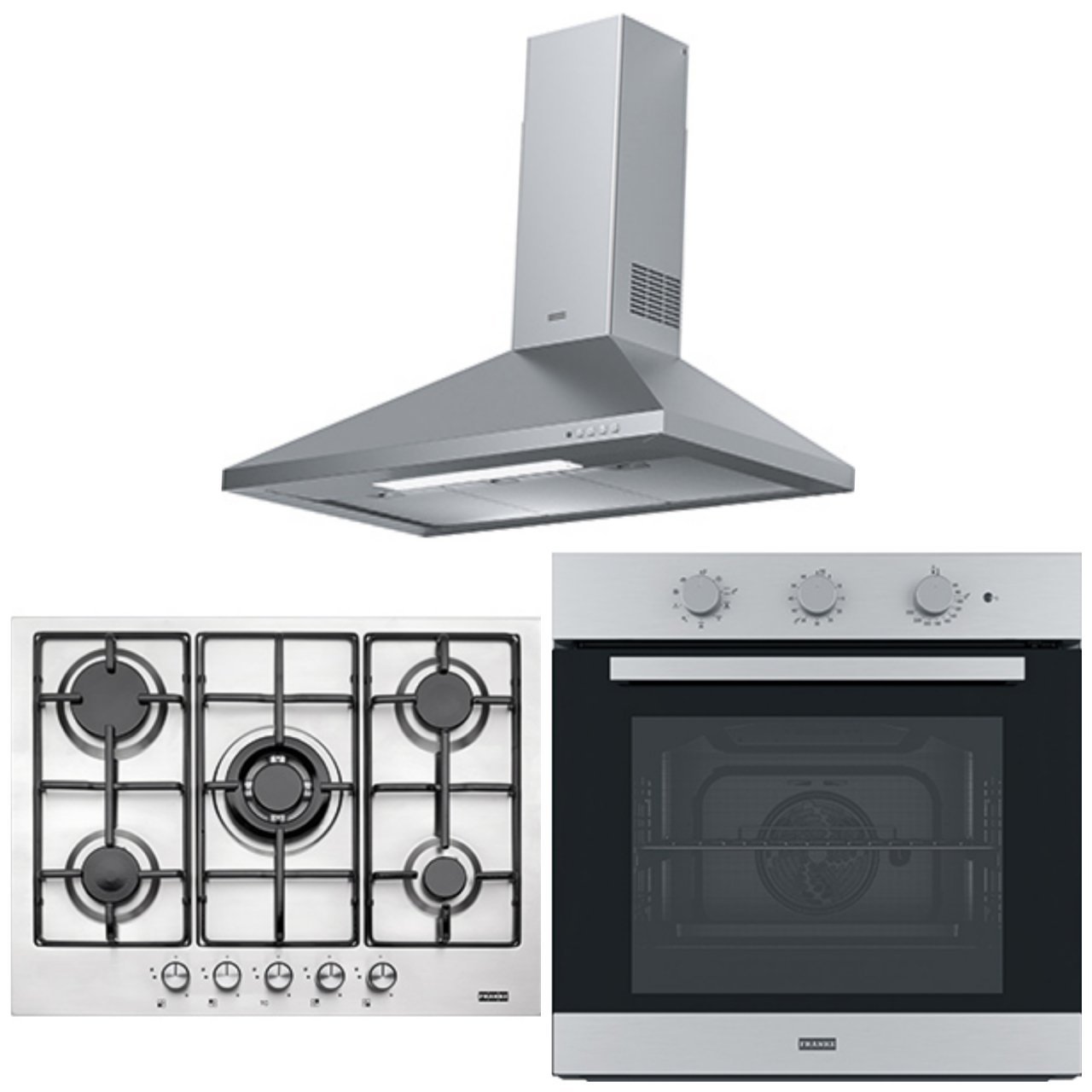 FRANKE FDL  9065 XS/900 İNOX LİNFA DAVLUMBAZ FHNL 705 4G TC XS E OCAK FSL 82 H XS BLACK GLASS/İNOX FIRIN ANKASTRE SET