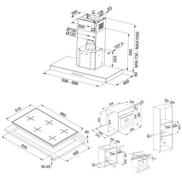 FRANKE FCR 925 TC BK/XS/900 BLACK GLASS/İNOX MYTHOS DAVLUMBAZ FHNL 905 4G TC XS İNOX OCAK FSL 86 H XS FIRIN ANKASTRE SET