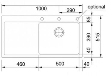 FRANKE MTG 611-100 SOL DAMLALIKLI Stone Grey EVİYE
